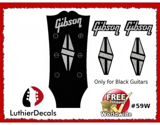 Gibson Guitar Decal for Black Guitars #59w 